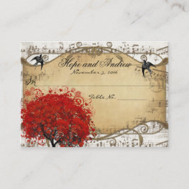 Menu Gold Red Heart Leaf Place Card selecteren Plaatskaartje