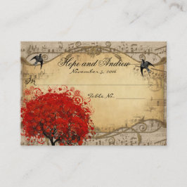 Menu Gold Red Heart Leaf Place Card selecteren Plaatskaartje