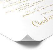Menu Gold Signature Script-Drinken Poster (Hoek)