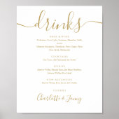 Menu Gold Signature Script-Drinken Poster (Voorkant)