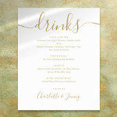 Menu Gold Signature Script-Drinken Poster