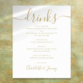 Menu Gold Signature Script-Drinken Poster
