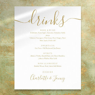 Menu Gold Signature Script-Drinken Poster