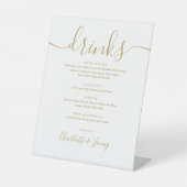 Menu Gold Signature Script Wedding Drinken Reclamebord Met Voetstuk (Voorkant)
