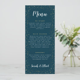 Menu Gold Stars Navy Flat