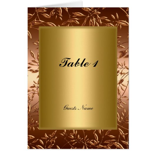Menu Gold Table Placement Kaart (Voorkant)