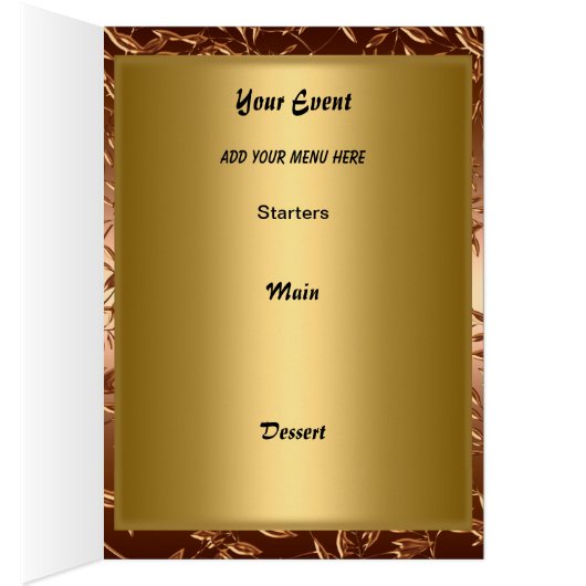 Menu Gold Table Placement Kaart (Binnen (Rechts))