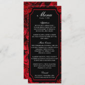 Menu Gothic Roos Wedding Kaart (Voorkant / Achterkant)