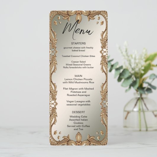 Menu Goud  Lijst (Staand voorkant)