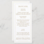 Menú goud Wit Klassiek Tweetalig Spaans en Engels Menu (Voorkant / Achterkant)