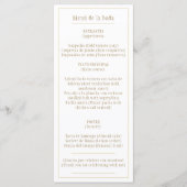 Menú goud Wit Klassiek Tweetalig Spaans en Engels Menu (Voorkant)