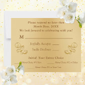 Menu Gouden RSVP Kaarten voor 50ste Huwelijksjubil