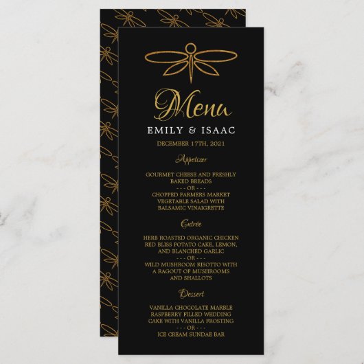 Menu  goudolieramp (Voorkant / Achterkant)