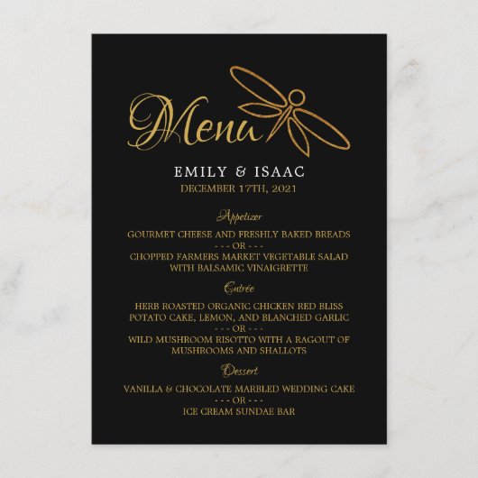 Menu  goudolieramp (Voorkant)