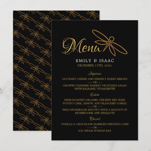 Menu  goudolieramp (Voorkant / Achterkant)