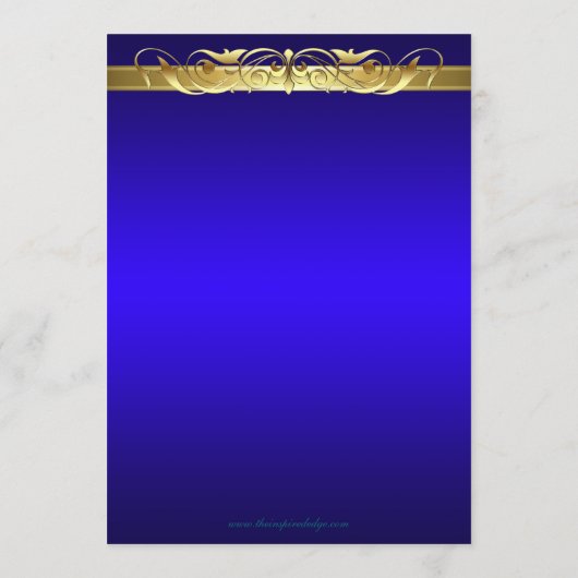Menu Grand Duchess Blue Scroll Wedding (Achterkant)