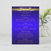 Menu Grand Duchess Blue Scroll Wedding (Staand voorkant)
