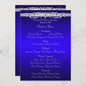 Menu Grand Duchess Blue Scroll Wedding (Voorkant / Achterkant)