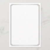 Menu Great Gatsby Art Deco White Silver Wedding (Achterkant)