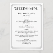 Menu Great Gatsby Art Deco White Silver Wedding (Voorkant)