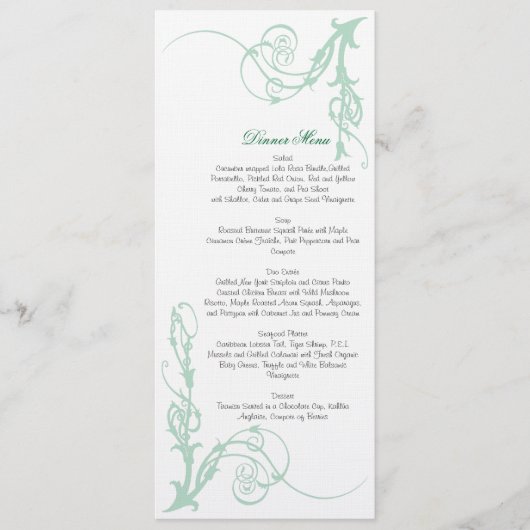 Menu Green Art Nouveau (Voorkant)