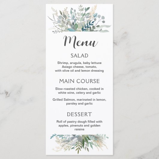 menu Greenery (Voorkant)