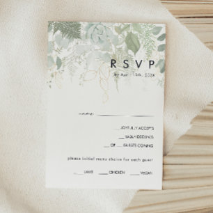 Menu Greenery en Gold Leaf Keuze RSVP-kaart