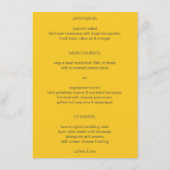 Menu Grijze en gele vochtige bruiloft (Achterkant)