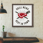 Menu Grill Best in Town Poster