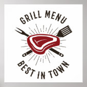 Menu Grill Best in Town Poster (Voorkant)