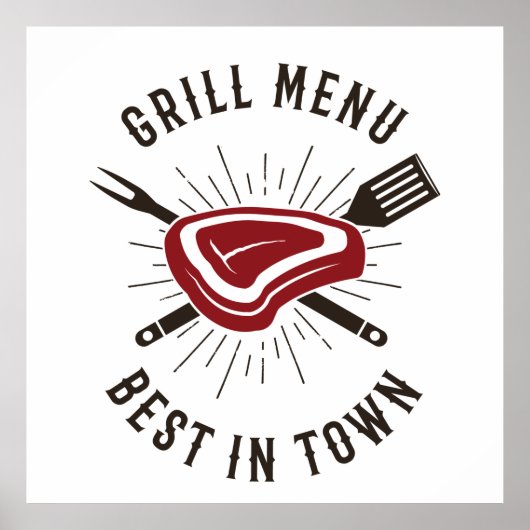 Menu Grill Best in Town Poster (Voorkant)