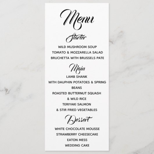 Menu Groen Tartan (Voorkant)