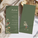 Menu Groene Boho Wedding<br><div class="desc">Groen Boho Wedding Menu. Dit stijlvolle en elegante trouwmenu bevat prachtige handbeschilderde waterverf wildbloemen die zijn gerangschikt als een mooie bouquet die perfect is voor lente-,  zomer- of valbruiloften. Zoek overeenkomende objecten in het Collectie Sage Green Boho Wildflower Wedding.</div>