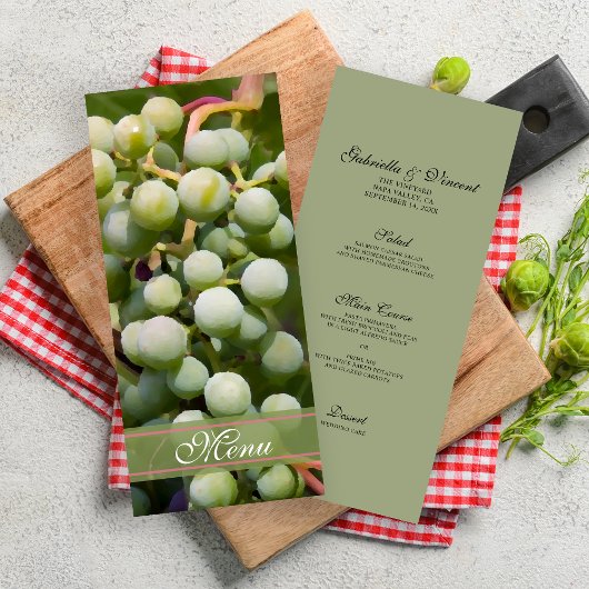 Menu Groene druiven Wineyard Wedding