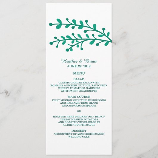 Menu Groene eenvoudige olieverbindingen (Voorkant)