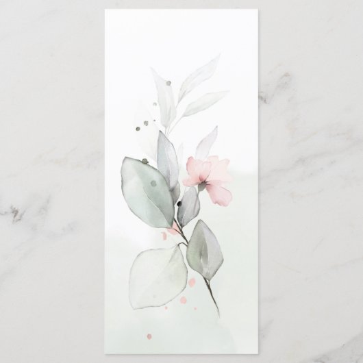 Menu Groene en Pastel Roses Wedding (Achterkant)