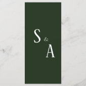 Menu Groene Floral Wedding Reception (Achterkant)