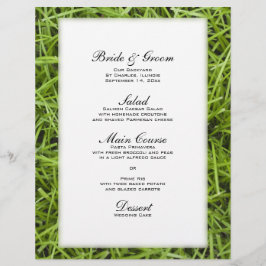 Menu Groene grass Backyard Wedding