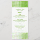 Menu Groene Houndstooth Wedding (Voorkant)