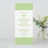 Menu Groene Houndstooth Wedding (Staand voorkant)