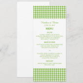 Menu Groene Houndstooth Wedding (Voorkant / Achterkant)