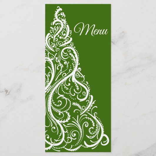 Menu Groene kerstboom Winter Weddenschap (Voorkant)