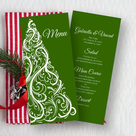 Menu Groene kerstboom Winter Weddenschap