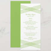 Menu Groene Modern Deco Wedding (Voorkant / Achterkant)