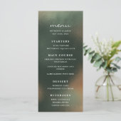 Menu Groene ombre Boho - Minimalistisch huwelijk (Staand voorkant)
