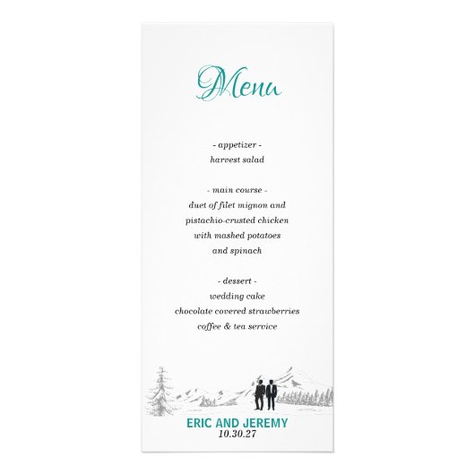 Menu Grooms Mountain Love (Voorkant)