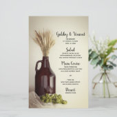 Menu Growler, Hops and Wheat Brewery Wedding (Staand voorkant)