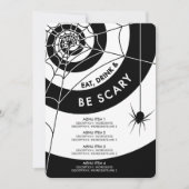 Menu Halloween Dinner/Drink | Zwart-wit Kaart (Voorkant)