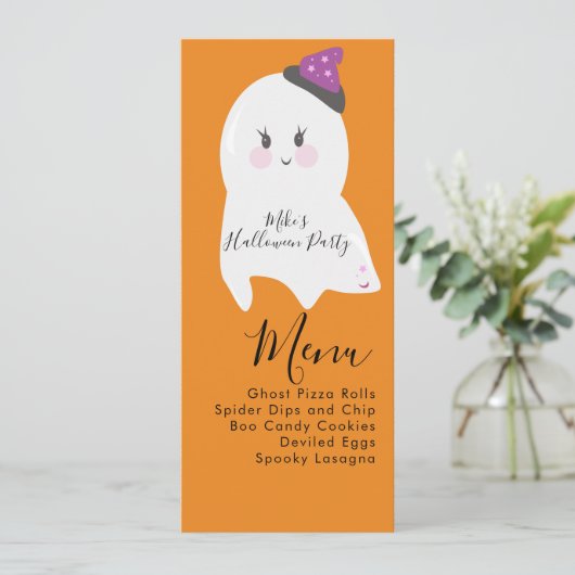 Menu Halloween Ghost Costume Party (Staand voorkant)