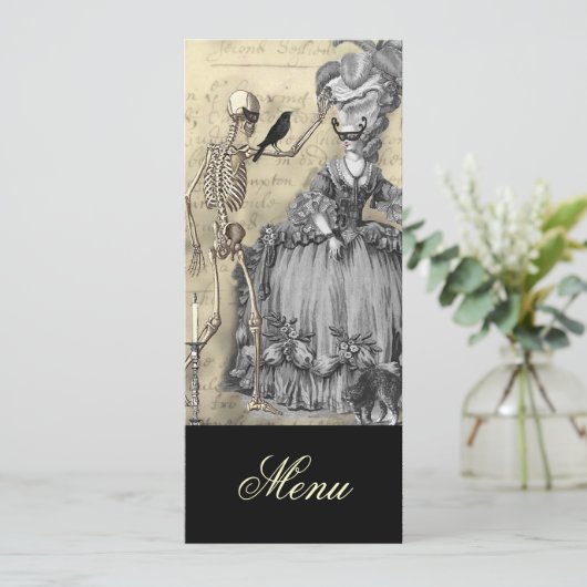 Menu Halloween Masquerade Ball (Staand voorkant)